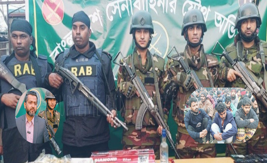 টঙ্গীর বস্তিতে ৮ ঘণ্টার টাস্কফোর্স অভিযান: হেরোইন-ইয়াবা ও হাতবোমাসহ আটক ৩৫