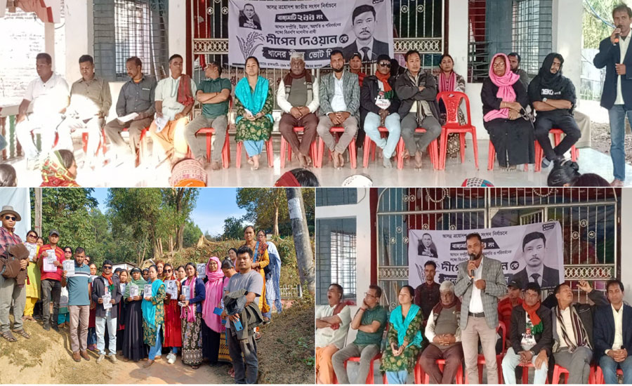 বাঙ্গালহালিয়া কুতুরিয়া পাড়ায় ধানের শীষের পক্ষে উঠান বৈঠক