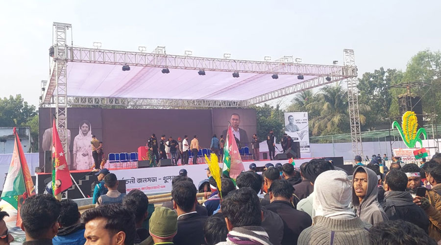 ২০ বছর পর বরিশালে তারেক রহমান, বেলস পার্ক মাঠে বিএনপির জনসভা শুরু