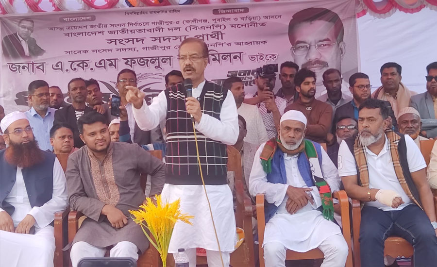 কালিগঞ্জে বিএনপির জনসভা: জামায়াতের বক্তব্য নিয়ে মিলনের সমালোচনা, ধানের শীষে ভোটের আহ্বান