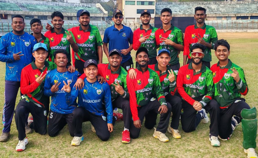 জাতীয় ক্রিকেট চ্যাম্পিয়নশিপে লক্ষ্মীপুরকে ৪৫ রানে হারাল পাহাড়ের দল