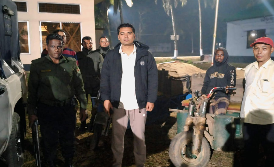 ঝিনাইগাতীতে অবৈধভাবে বালু উত্তোলনে অভিযান, দুই জনকে কারাদণ্ড