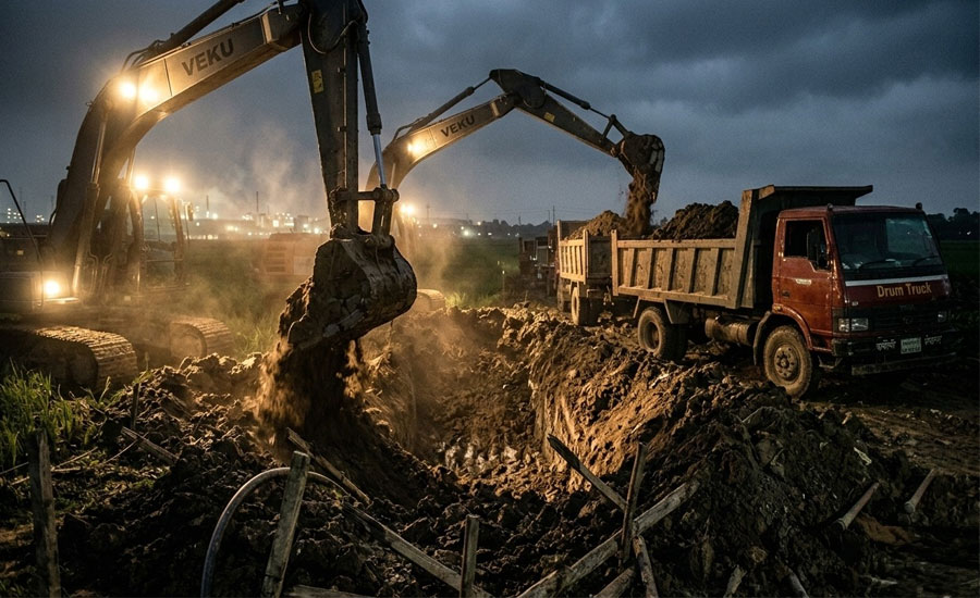গাজীপুরে রাতের আঁধারে মাটিখেকো সিন্ডিকেটের দৌরাত্ম্য, বিপন্ন আবাদি জমি
