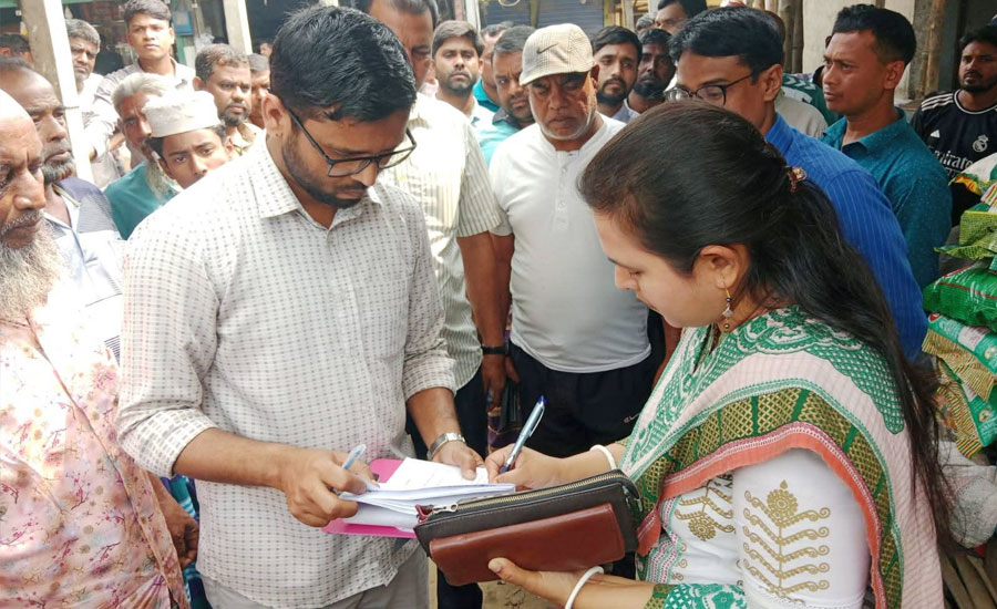নকলা ও ঝিনাইগাতীতে বাজার মনিটরিং ও ভ্রাম্যমাণ আদালত বসিয়ে অর্থদন্ড