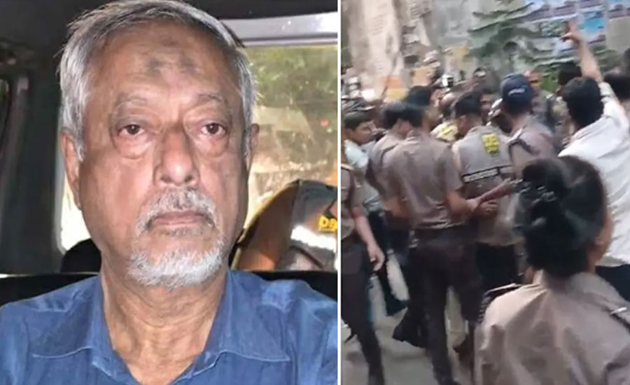 সাবেক সেনা কর্মকর্তা মাসুদ উদ্দিন চৌধুরীর ওপর ডিম নিক্ষেপ