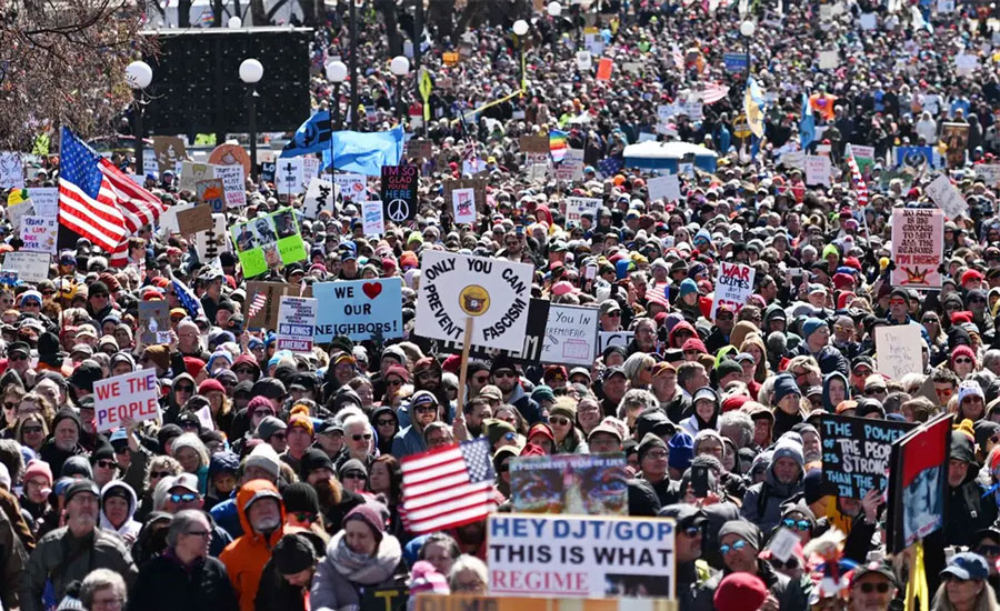 যুক্তরাষ্ট্রে ট্রাম্পের বিরুদ্ধে ৮০ লাখ মানুষের বিক্ষোভ