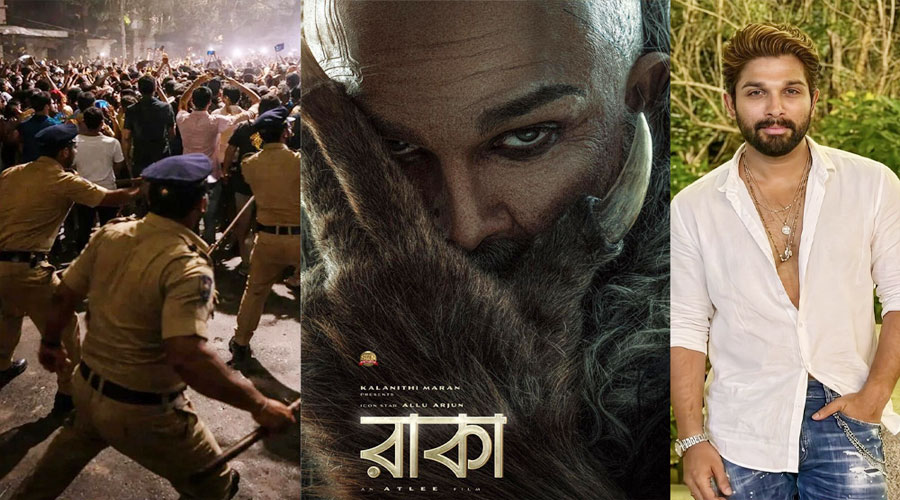 ফার্স্ট লুক প্রকাশ, আল্লুর বাড়ির সামনে বিশৃঙ্খলা ঠেকাতে পুলিশের লাঠিচার্জ