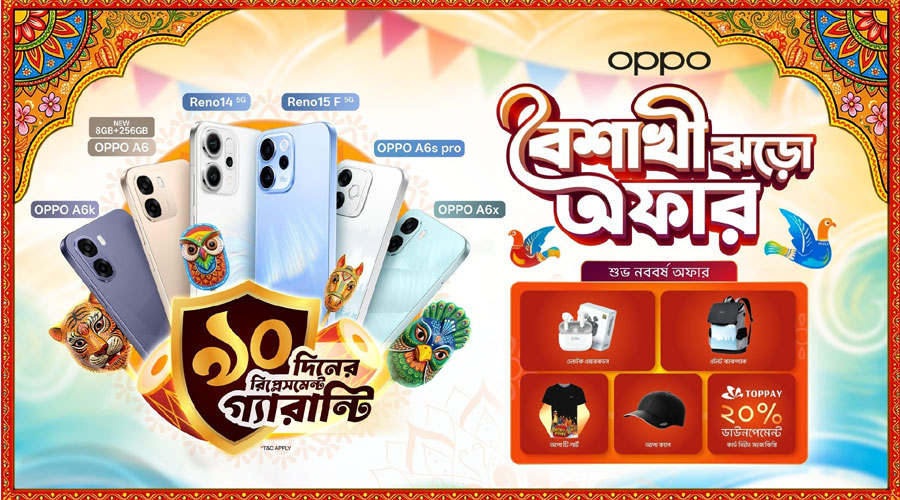 প্রথম ফোন ব্র্যান্ড হিসেবে ৯০ দিনের রিপ্লেসমেন্ট গ্যারান্টি নিয়ে এলো অপো