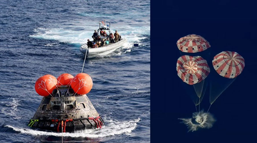 চন্দ্রাভিযান শেষে পৃথিবীতে ফিরলেন চার নভোচারী