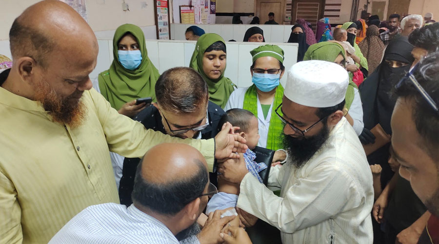 রামগঞ্জ উপজেলা স্বাস্থ্য কমপ্লেক্সে হাম রুবেলা টীকাদান ক্যাম্পেইন