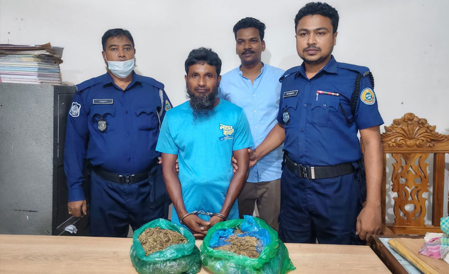দশমিনায় ১ কেজি ২০০ গ্রাম গাঁজা সহ এক মাদক কারবারি গ্রেফতার
