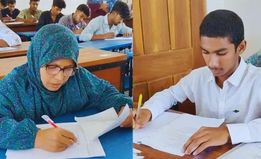 একসঙ্গে এসএসসি পরীক্ষা দিচ্ছেন মা-ছেলে