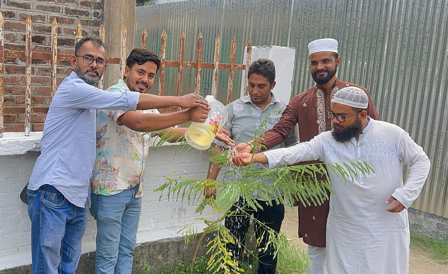 সোনারগাঁওয়ে পরিবেশ রক্ষা ও সচেতনতা বাড়াতে মাদ্রাসা প্রাঙ্গণে বৃক্ষরোপণ কর্মসূচি