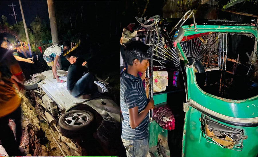 শ্রীবরদীতে সিএনজি-মাইক্রোবাসের মুখোমুখি সংঘর্ষে ৮ পুলিশ সদস্য আহত