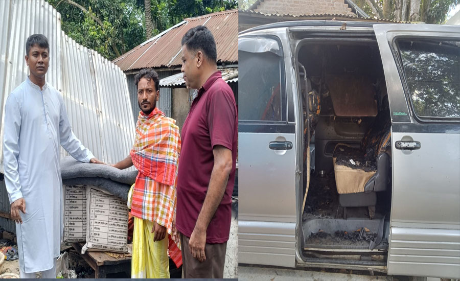 নলডাঙ্গায় একই রাতে পৃথক দুটি অগ্নিকাণ্ড, ভূমিভূত বসতবাড়ি ও মাইক্রোবাসে দুর্বৃত্তের আগুন 