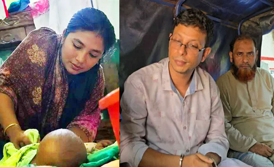 ৩ মাসের শিশুর পা মোচড় দেওয়া চাচি পলাতক, আটক ৩