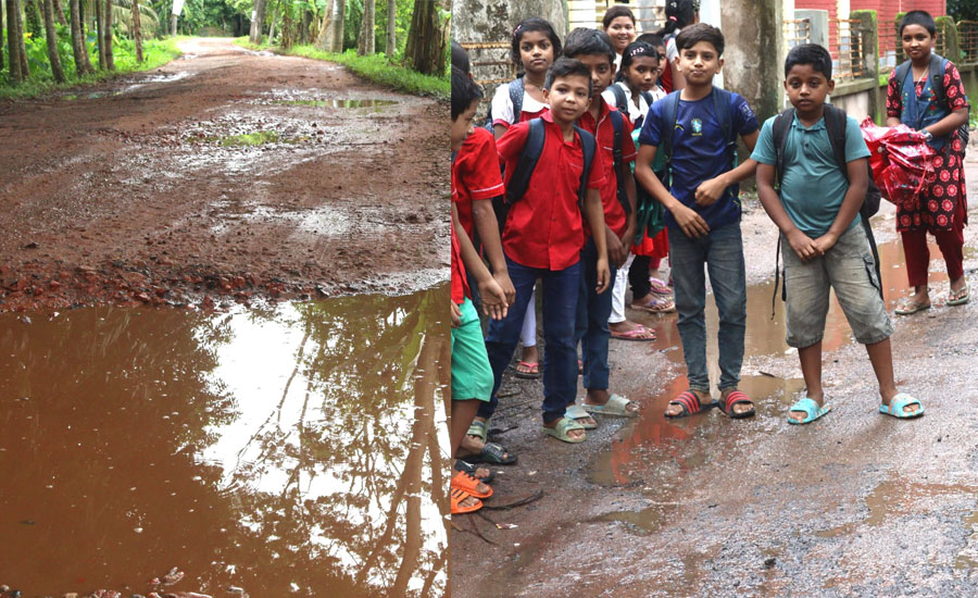 পিরোজপুর-শ্রীরামকাঠী সড়ক এখন যেন মৃত্যুফাঁদ