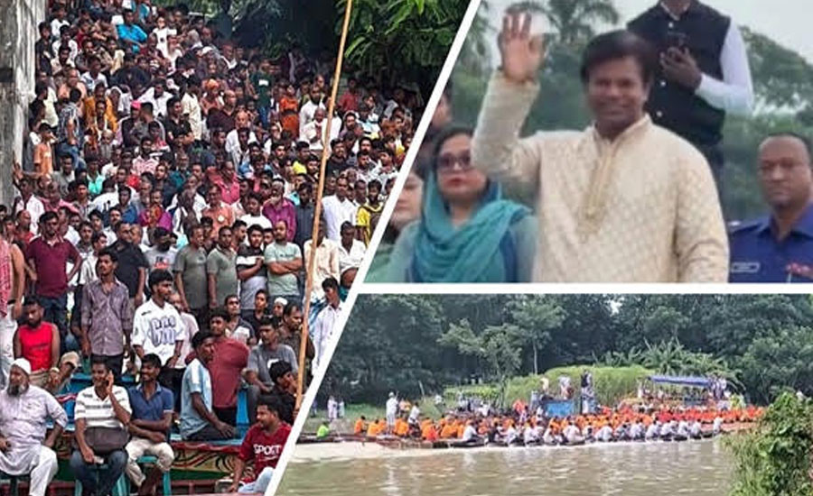 নবাবগঞ্জের কলকোপায় নৌকা বাইচে মুখরিত ইছামতী