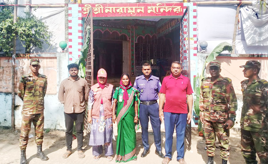 দীঘিনালায় ৯ পূজামণ্ডপে সেনাবাহিনীর নিরাপত্তা টহল