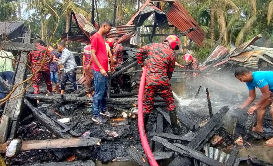 ভান্ডারিয়ায় অগ্নিকাণ্ডের বসতঘর পুড়ে ছাই