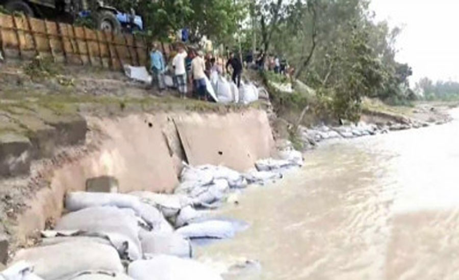 কাজিপুরে যমুনার তীর রক্ষা বাধে ধস- ৭০'মিটার নদীগর্ভে বিলীন