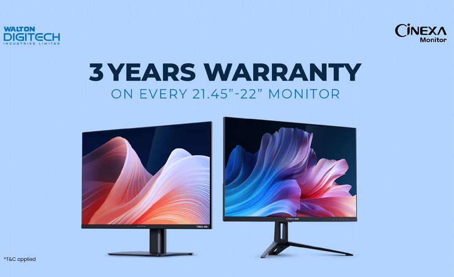 কম্পিউটারের মনিটরে ওয়ারেন্টি সুবিধা বাড়ালো ওয়ালটন