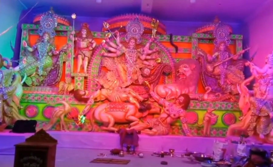 পটুয়াখালীতে দেবীর বোঁধন অনুষ্ঠানের মধ্য দিয়ে দূর্গা পূজার শাস্ত্রীয় আনুষ্ঠানিকতা শুরু