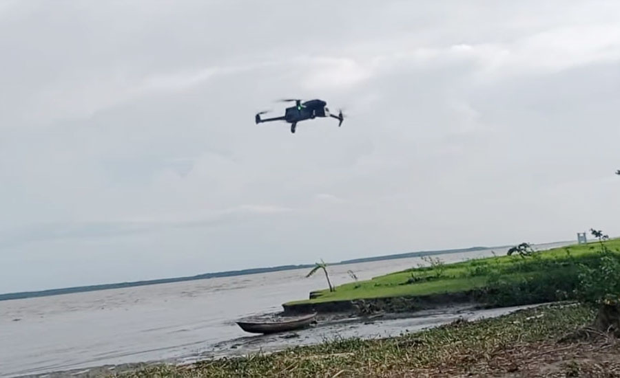 ইলিশ রক্ষায় দশমিনার তেঁতুলিয়া ও বুড়াগৌড়ঙ্গ নদীতে উড়ছে ড্রোন