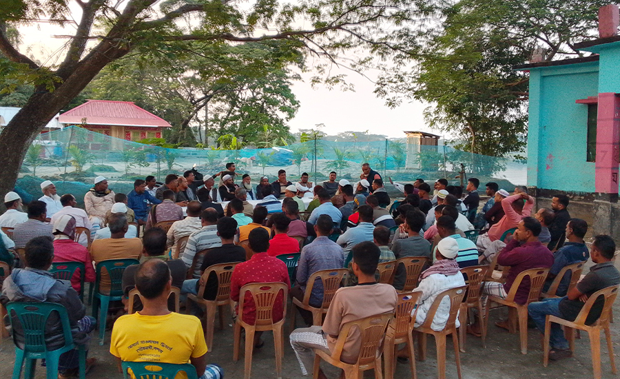 উজিরপুরের সাতলা পটিবাড়ি মৎস্য ঘেরের জমির মালিক ও চাষীদের শান্তিপূর্ণ আলোচনা সভা অনুষ্ঠিত