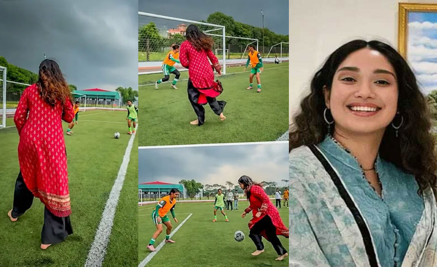 গোল করে বাঁ পায়ের জাদু দেখালেন জাইমা রহমান গোল করে বাঁ পায়ের জাদু দেখালেন জাইমা রহমান